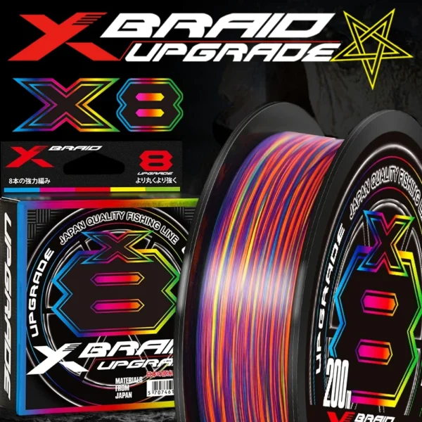 NEW Japan Original Xbraid Upgrade X8 Never Fade Multicolor Multifilament Line Fishing 1000M/500M/300M for Carp Bass Fishing Line